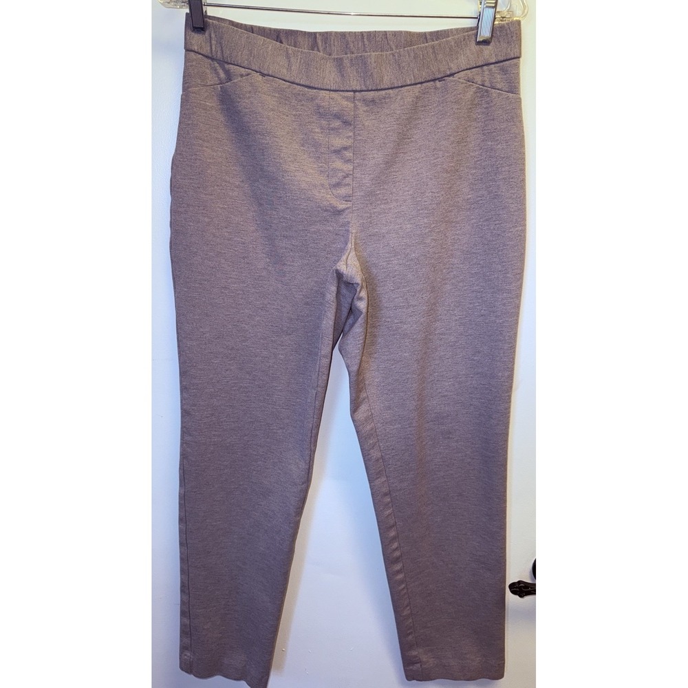 J Jill Pant Gray Ponte Slim Leg Pull On Stretch Minimalist Medium